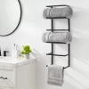 Towel Wall Storage Cabinet Black Metal - Brightroom™