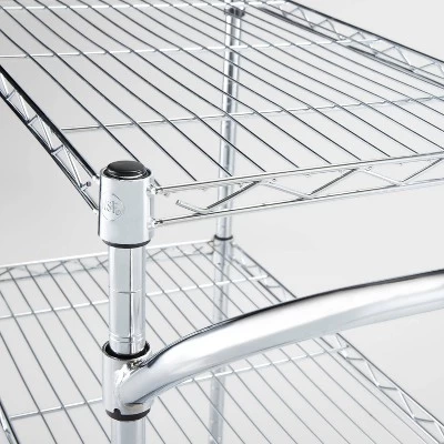 3 Tier Metal Utility Cart Chrome - Brightroom™ 2 3 Tier Metal Utility Cart Chrome - Brightroom™ - Image 2