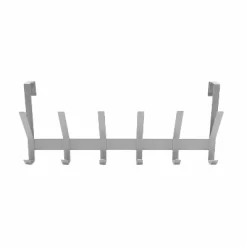 Heavy Duty Over The Door 6 Hooks Rail Matte Gray - Brightroom™