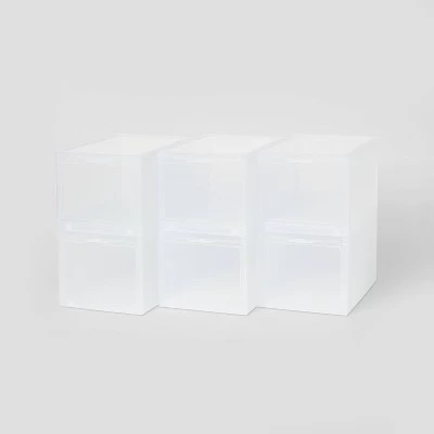 Small Stackable Bins Front Opening Clear Plastic - Brightroom™ 5 Small Stackable Bins Front Opening Clear Plastic - Brightroom™ - Image 5
