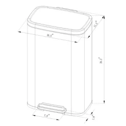 45L Rectangular Step Trash Can - Brightroom™ -Brightroom GUEST 4a2ac669 6c4c 4843 a3d3 992611e508bc