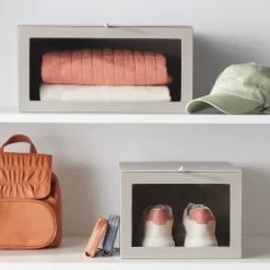 Hardside Fabric Front Open Bin Gray - Brightroom™