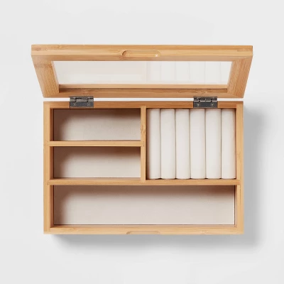 9" X 6" Bamboo Accessory Box With Acrylic Lid - Brightroom™ 2 9" X 6" Bamboo Accessory Box With Acrylic Lid - Brightroom™ - Image 2