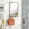 Metal Entryway Organizer With Mirror Large Natural - Brightroom™