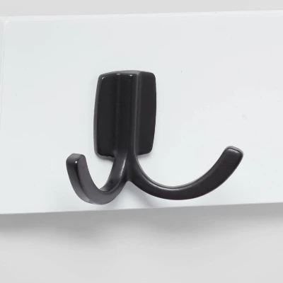Modern Octopus 5 Rail Matte Black Hooks White - Brightroom™ 2 Modern Octopus 5 Rail Matte Black Hooks White - Brightroom™ - Image 2