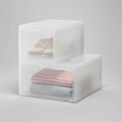 Small Stackable Bins Front Opening Clear Plastic - Brightroom™ 7 Small Stackable Bins Front Opening Clear Plastic - Brightroom™ -Brightroom GUEST 80bf0b58 1470 4490 a163 cc5a666090c5
