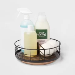 Divided Turntable Black Wire With Natural Wood - Brightroom™ -Brightroom GUEST aa83c3b1 19ba 41dd ba5d e1b86512a437