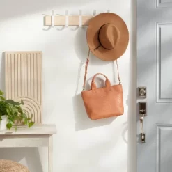 Mixed Material 5 Hooks Rail Matte White - Brightroomâ„¢