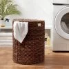Woven Abaca Lidded Halfmoon Hamper Brown - Brightroom™