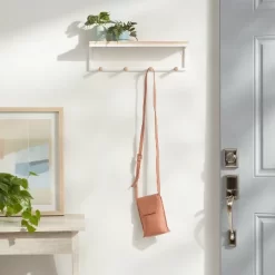 Mixed Material Entryway Organizer Matte White - Brightroomâ„¢