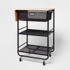 Metal Storage Cart With Mesh Drawer And Wood Top - Brightroom™ 7 Metal Storage Cart With Mesh Drawer And Wood Top - Brightroom™ -Brightroom GUEST b9ec02d7 e818 4bdb 9f48 5453473bab39