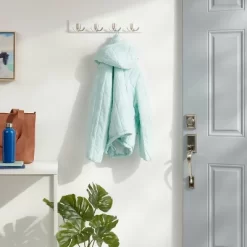 Modern Octopus 4 Hooks Rail Nickel/White - Brightroomâ„¢