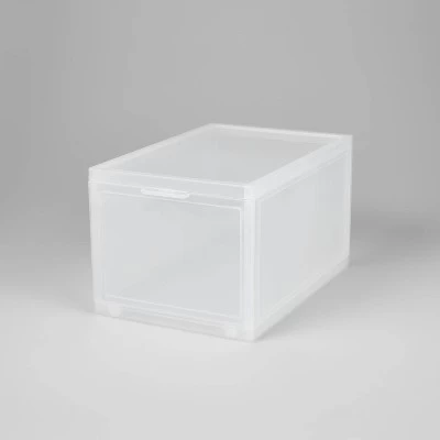 Small Stackable Bins Front Opening Clear Plastic - Brightroom™ 4 Small Stackable Bins Front Opening Clear Plastic - Brightroom™ - Image 4