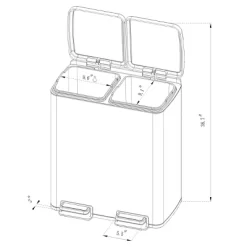 60L Stainless Steel Step Trash And Recycle Can - Brightroom™ 5 60L Stainless Steel Step Trash And Recycle Can - Brightroom™ -Brightroom GUEST e7721439 02d4 4cbb 994a 7467bdac2ef2