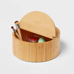 9" X 4" Circular Hinge Lid Bamboo Countertop Organizer - Brightroom™ -Brightroom GUEST e91a16ba 67ba 4346 aca1 624c8c7558a6
