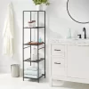 Tall Bath Storage Tower Black Metal - Brightroom™