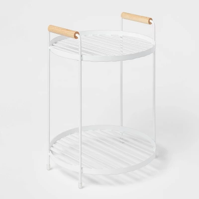 Round Vanity Organizer With Wood Handles - Brightroom™ 3 Round Vanity Organizer With Wood Handles - Brightroom™ - Image 3